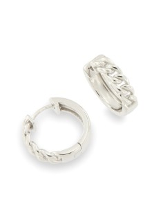 PENDIENTES MEDIO ARO CADENA Y LISO PLATA 