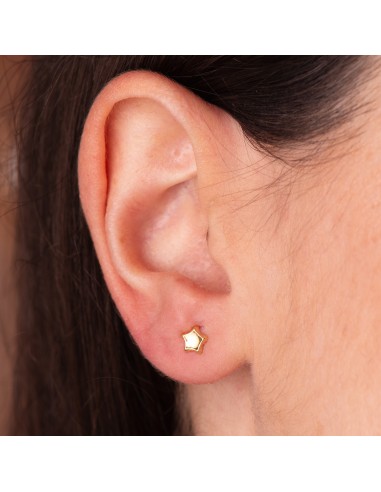 18K PENDIENTES BEBÉ ORO ESTRELLA CONCAVO