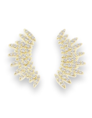 PENDIENTES MEDIO FLOR GOLD ZN PLATA DE 1ª LEY