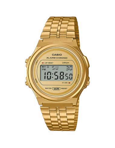 RELOJ CASIO VINTAGE ROUND DIGITAL DORADO 