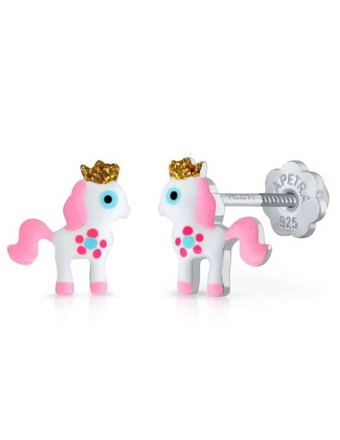 Pendientes para niña petrasus corona rosa