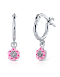 PENDIENTES ARETES FLOR ESPEJO PLATA DE 1ª LEY