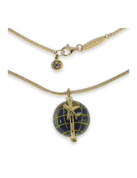 Gargantilla para mujer mundo avión plata chapado