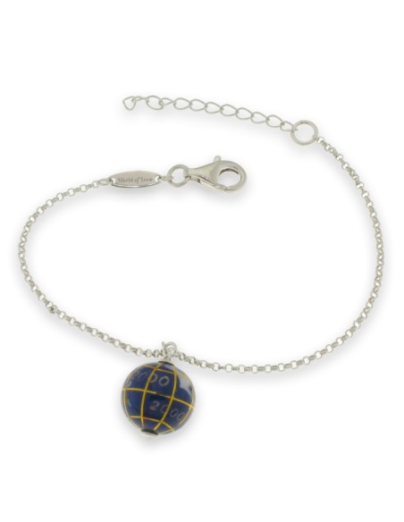 Pulsera de Plata con Globo Terráqueo