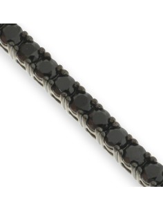 Pulsera Tennis de Plata Negra con Zirconitas 20cm  2