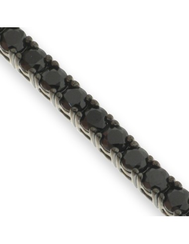 Pulsera Tennis de Plata Negra con Zirconitas 19cm