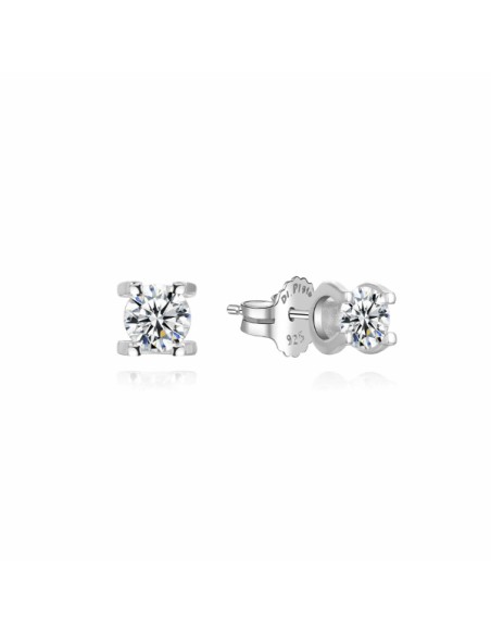 PENDIENTES para mujer 4MM PLATA DE 1ª LEY