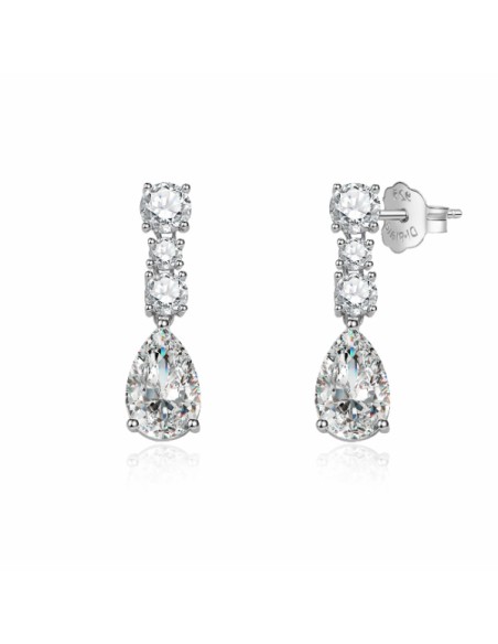 Pendientes para mujer largos circonitas plata 