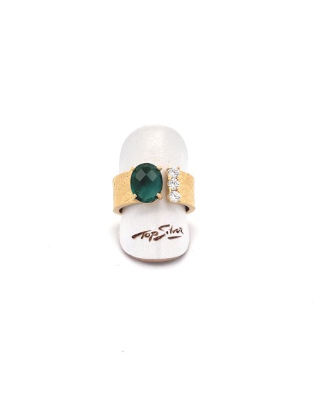 Anillo para mujer abierto textura oval plata ch