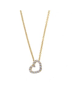9k- Gargantilla para mujer Corazón Oro 9kt y zn