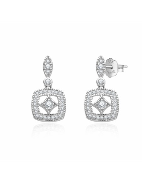 Pendientes largos cuadrado estrella