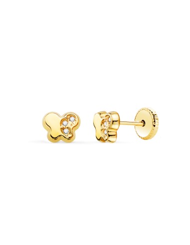 18k-Pendientes bebé mariposa zn 4,5x5,5mm rosca