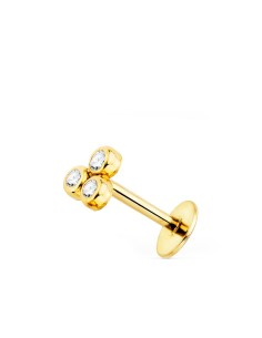 18K PIERCING OREJA ORO TRIANGULO CON CIRCONITA