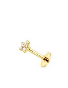 18K PIERCING ORO AMARILLO OREJA ESTRELLA CON CIRCO