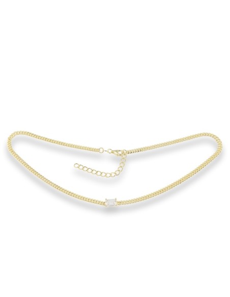 GARGANTILLA RECTANGULAR ZN PLATA CHAP