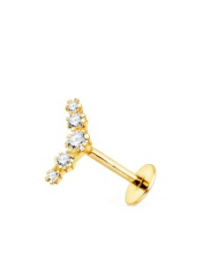 18K PIERCING OREJA ORO AMARILLO 5 CIRCONITAS 