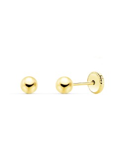 9K PENDIENTES BEBÉ ORO AMARILLO BOLA LISA 4MM 