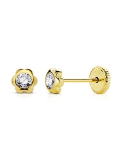 9K PENDIENTES ORO AMARILLO MARGARITA CIRCONITA 