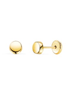 9K PENDIENTES ORO AMARILLO REDONDOS 