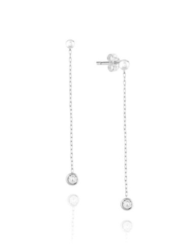 PENDIENTES LARGOS ZN ORO BLANCO DE 9K