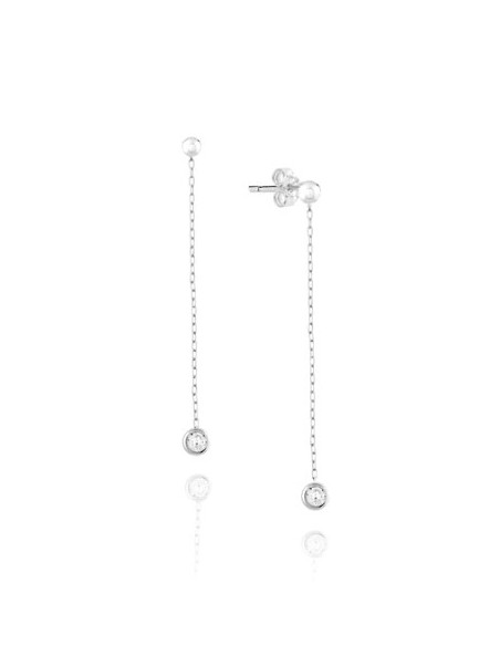 PENDIENTES LARGOS ZN ORO BLANCO DE 9K