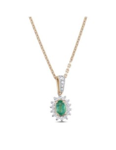 0,27ct- GARGANTILLA DIAMANTES ESMERALDA ORO 18K