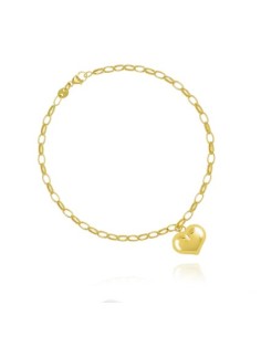 9k- Pulsera para mujer de corazón de oro