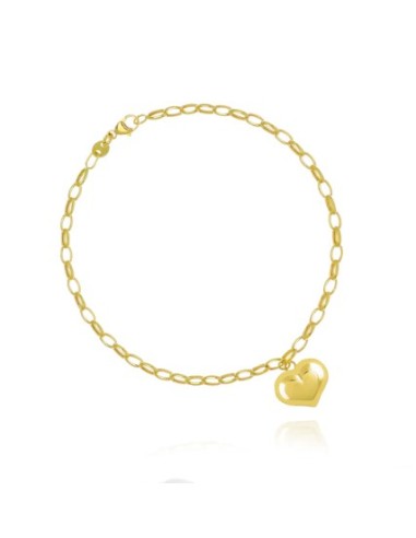 9k- Pulsera para mujer de corazón de oro