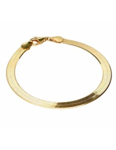 PULSERA SERPIENTE MEDIANA PLATA CHAPADA 18CM