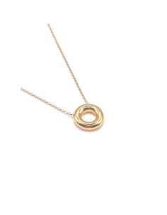 GARGANTILLA PARA MUJER PLATA LISA 15 MM BAÑO ORO