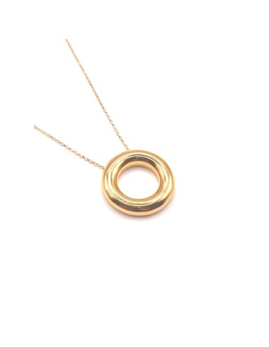 GARGANTILLA PARA MUJER PLATA LISA 25 MM BAÑO ORO