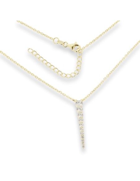 GARGANTILLA LÁGRIMA  ZN PLATA CHAP DE 1ª LEY