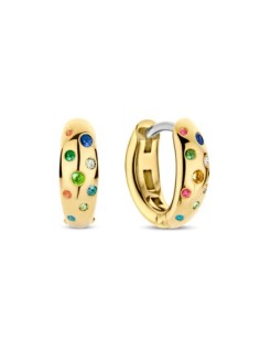 Pendientes Aro Chapados con Circonitas Multicolor