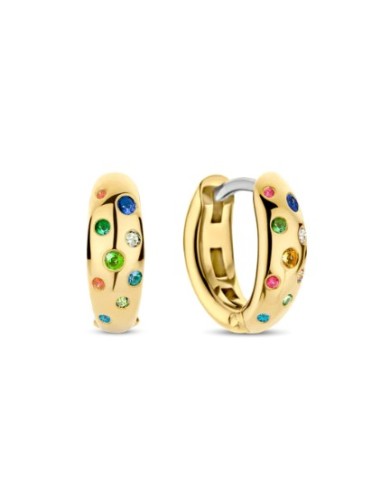 Pendientes Aro Chapados con Circonitas Multicolor
