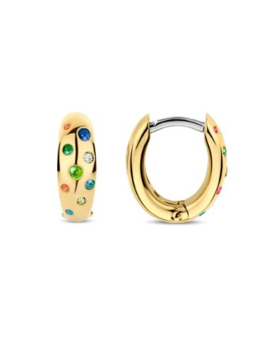 Pendientes Aro Chapados con Circonitas Multicolor