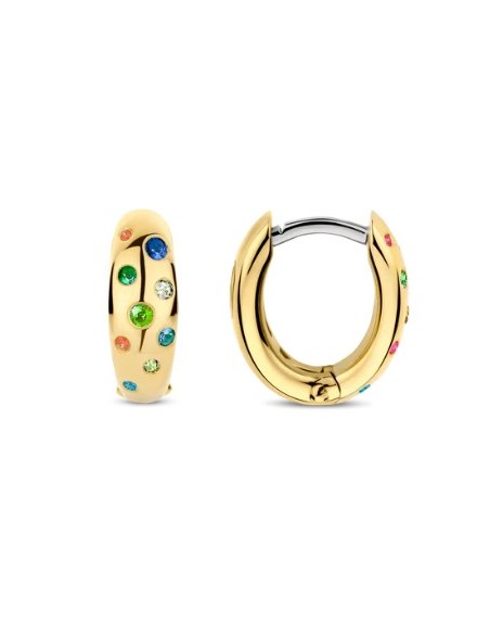 Pendientes Aro Chapados con Circonitas Multicolor