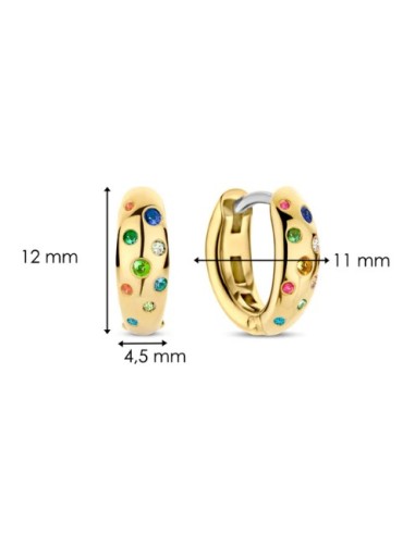 Pendientes Aro Chapados con Circonitas Multicolor