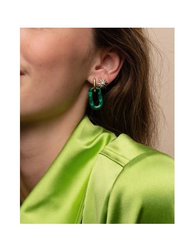 Pendientes para mujer Dorados con Malakita plata