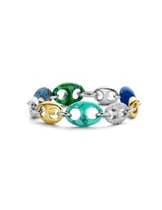 Pulsera de Eslabones con Piedras Naturales y Circo