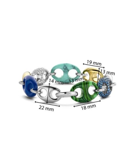 Pulsera de Eslabones con Piedras Naturales y Circo