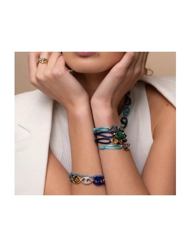 Pulsera de Eslabones con Piedras Naturales y Circo