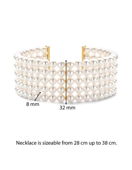 Gargantilla Ancha de Perlas 32 mm
