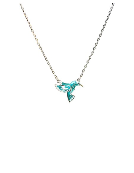 Gargantilla Colibrí turquesa en Plata de 1ª Ley