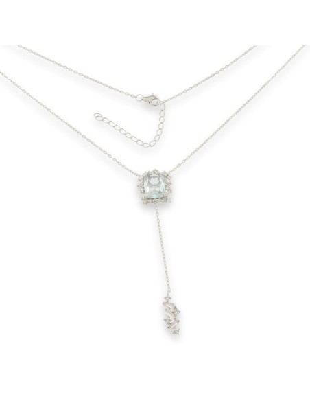 GARGANTILLA ZN RECT TURQUESA PLATA DE 1ª LEY