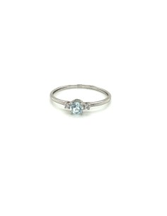 ANILLO AGUA MARINA ORO BLANCO DE 18K