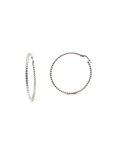 PENDIENTES PARA MUJER PLATA ARO 5CM Texturizados