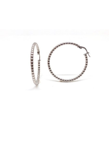 PENDIENTES PARA MUJER PLATA ARO 3,5CM Texturizados