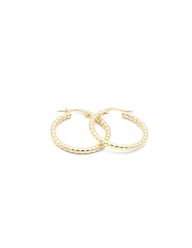 PENDIENTES MUJER PLATA BAÑO ARO 2,5CM Texturizados