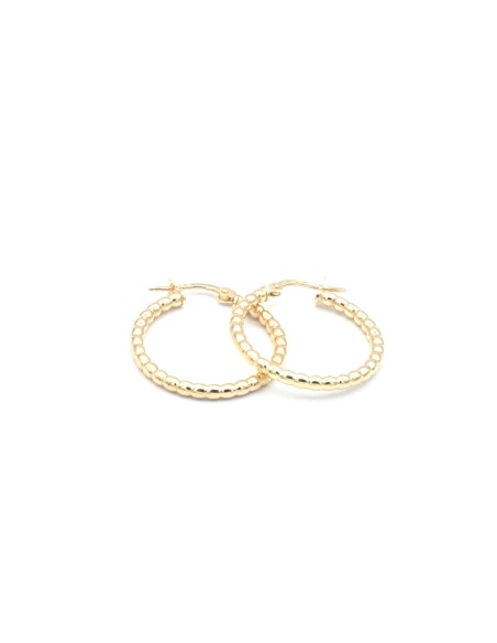 PENDIENTES MUJER PLATA BAÑO ARO 5CM Texturizados