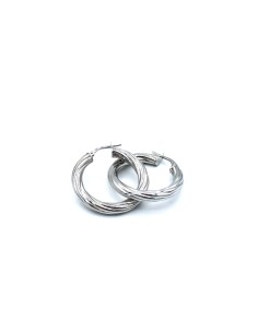 Pendientes plata aro rizado 2 cm